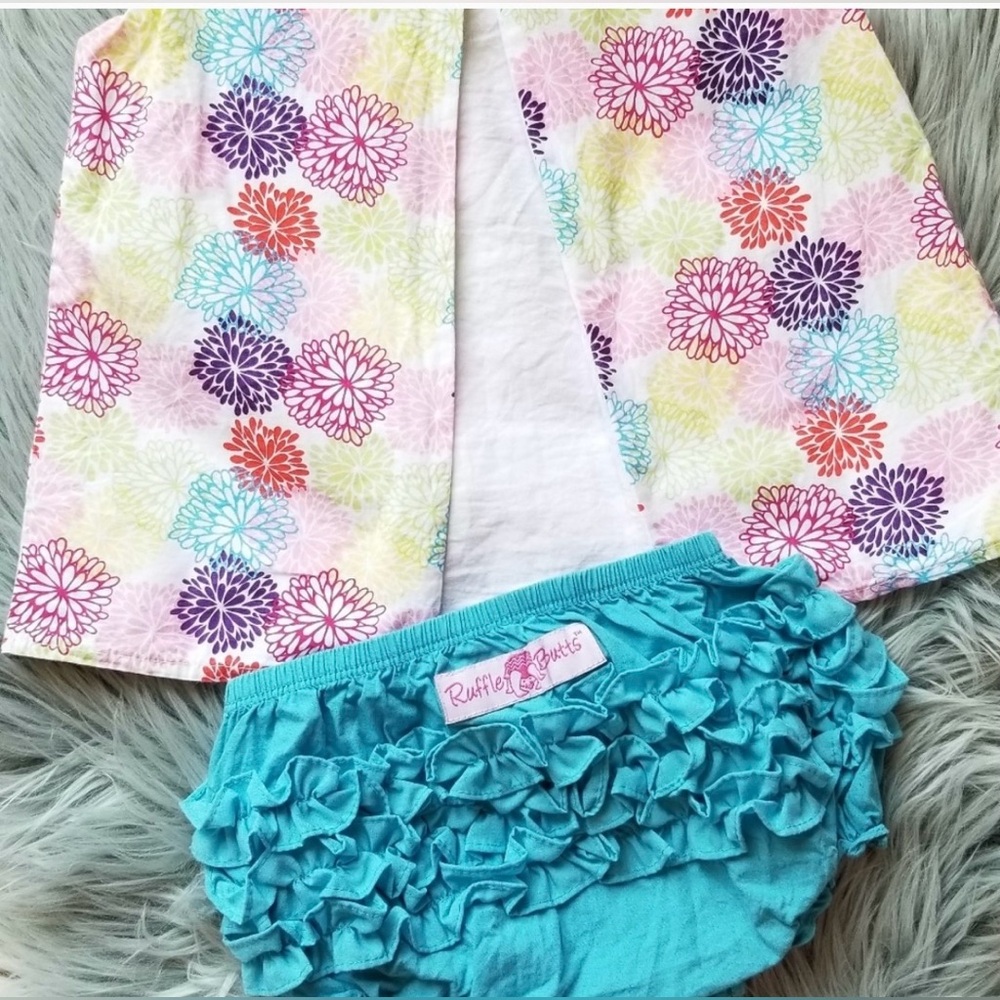 Ruffle Butts Colorful Floral Bloomers Set